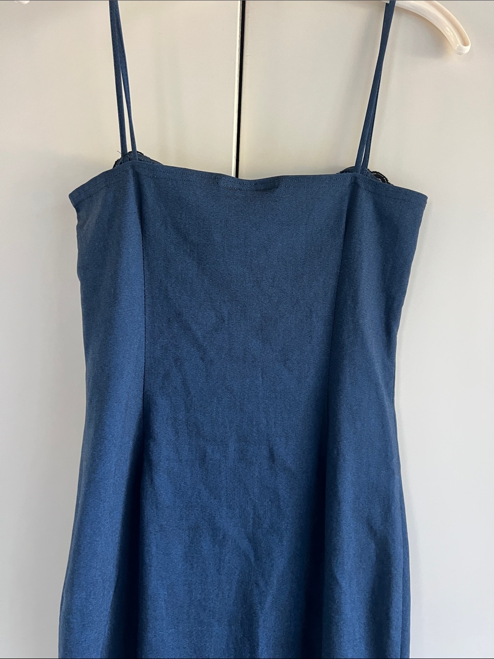 Vintage 90’s Le Chateau Lace Trim Whimsical Blue Dress - Picture 10 of 13